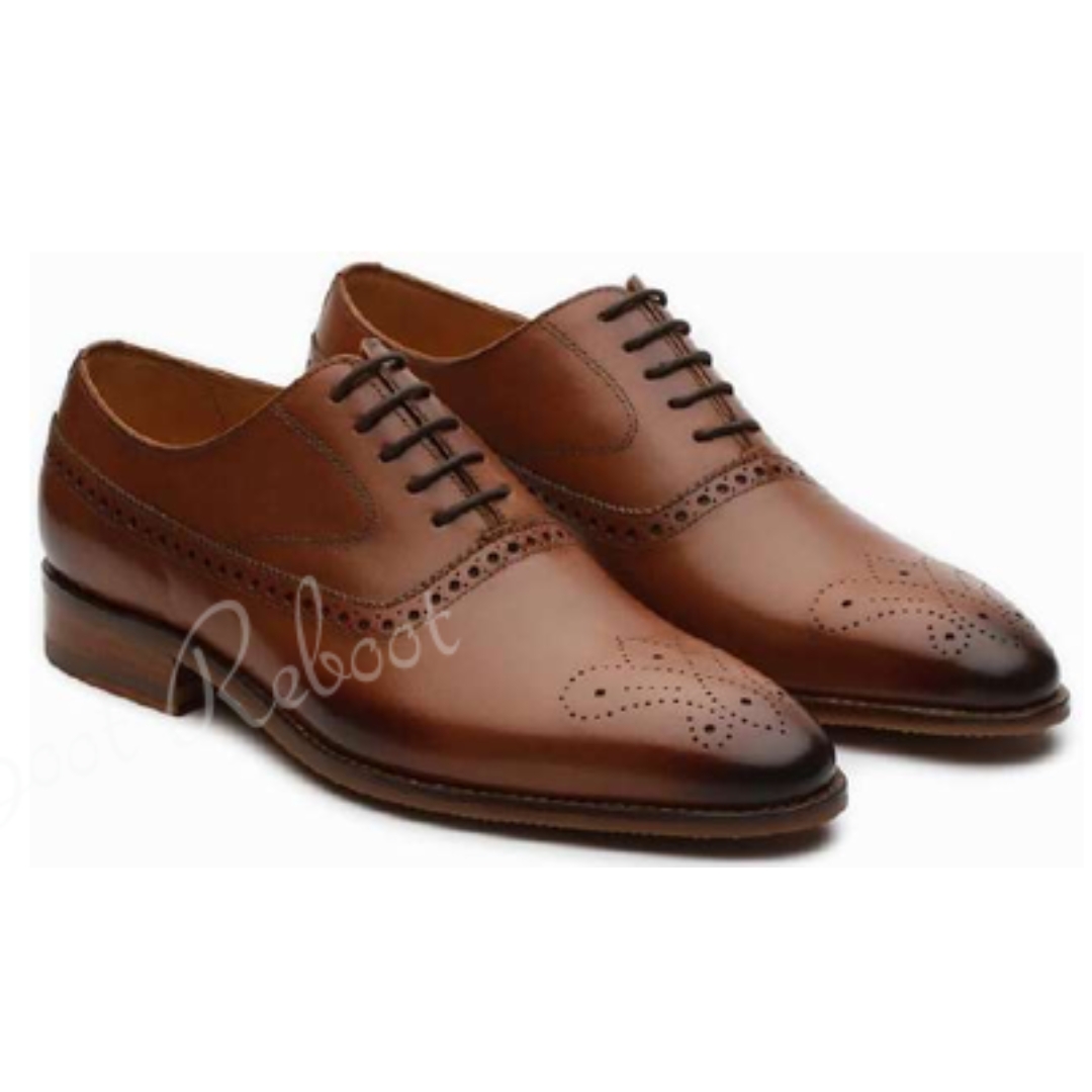 Leather Medallion Oxfords Shoes